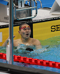 400m個人メドレーゴール後の井狩選手