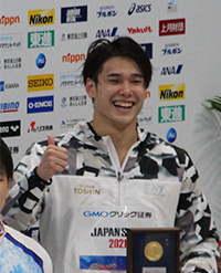 100m自由形優勝の中村選手