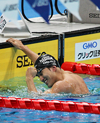 男子200m決勝レース後砂間選手