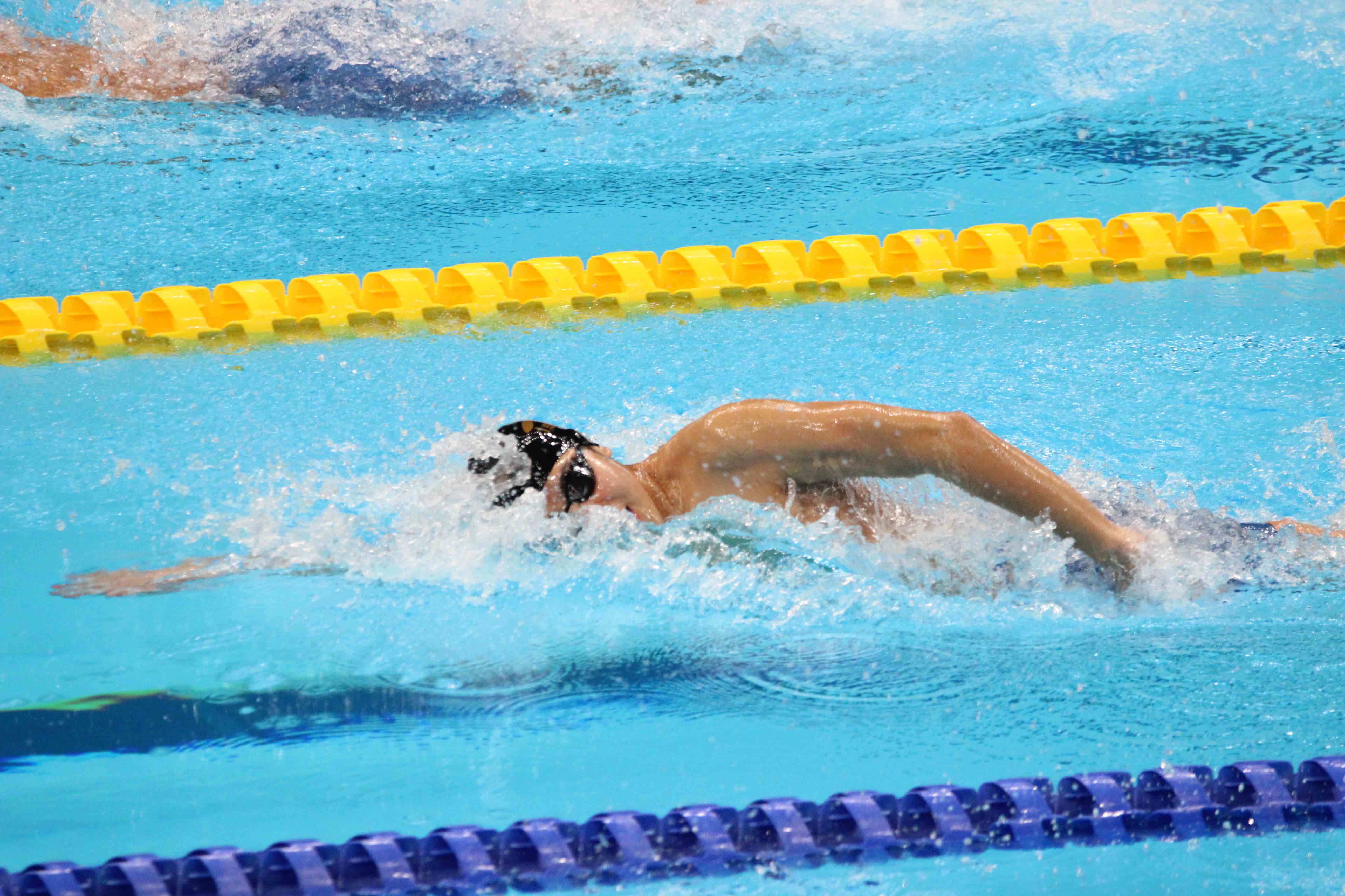 <p>男子400m自由形第２位 中山響選手(イトマン東京)</p>