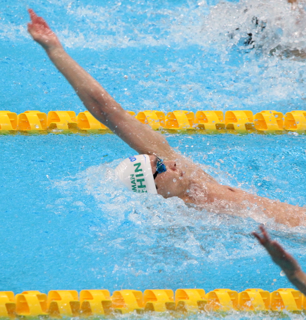 <p>男子100m背泳ぎ10連覇 入江選手</p>