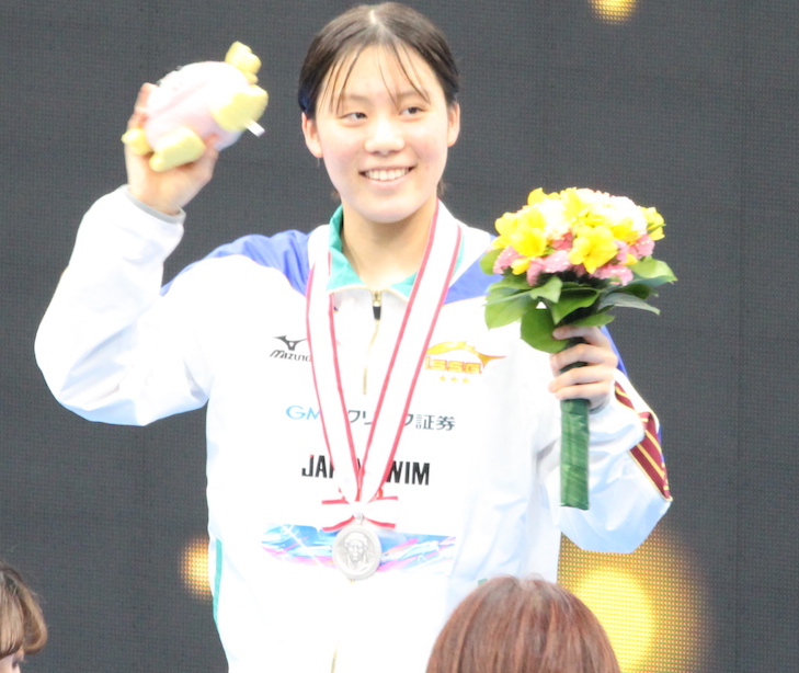 <p>女子200背泳ぎ 弘中選手</p>