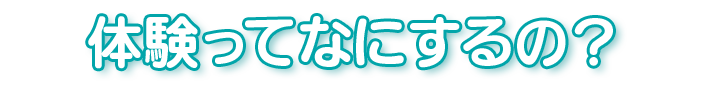 体験ってなにするの？