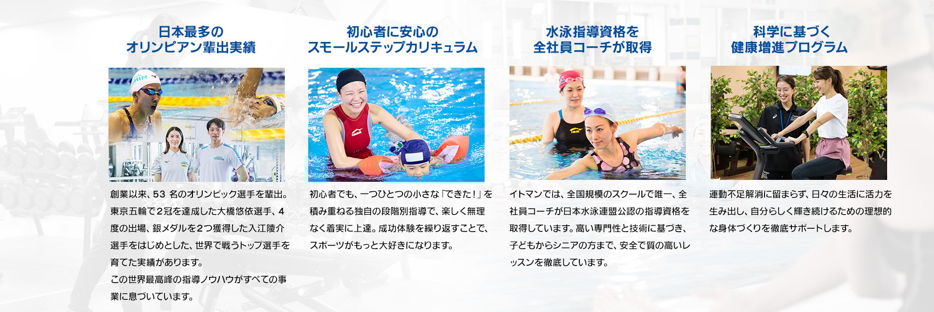 圧倒的な指導力を支える4つの特長：科学、実績、資格、カリキュラム