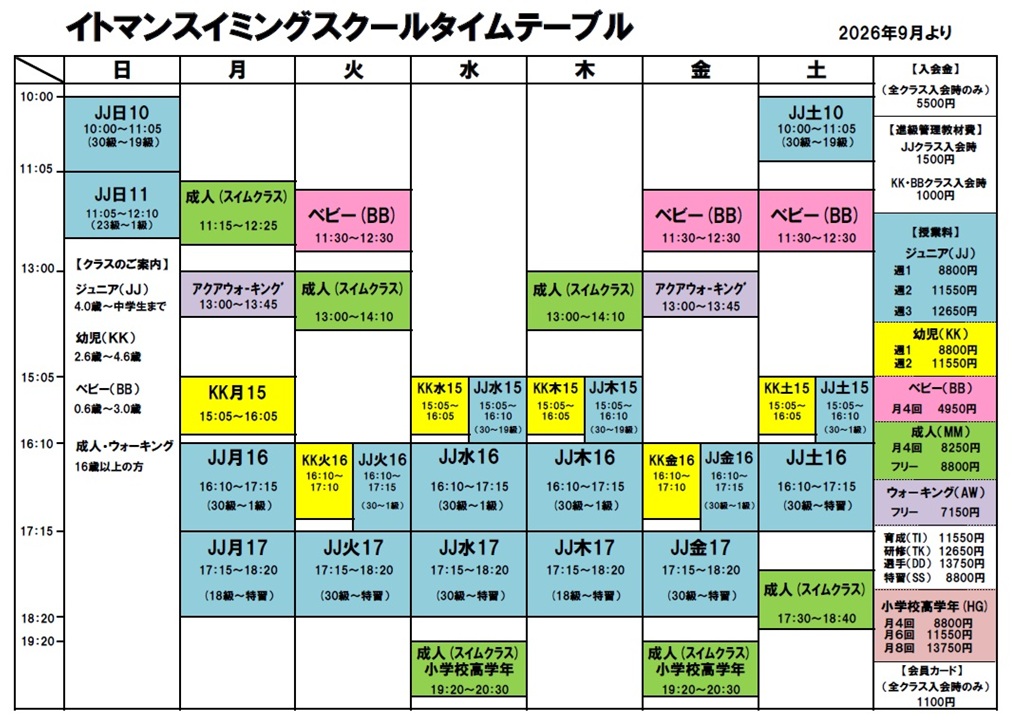 タイムテーブル タイムテーブル
