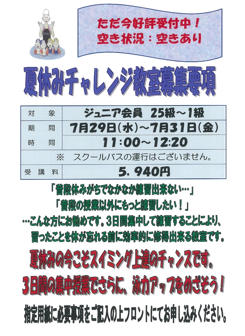 チャレンジ申込状況