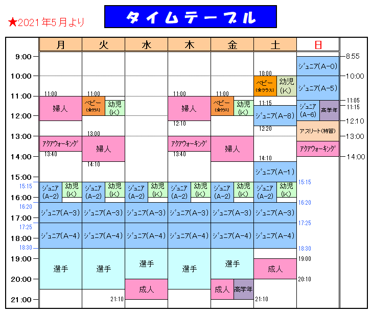 タイムテーブル